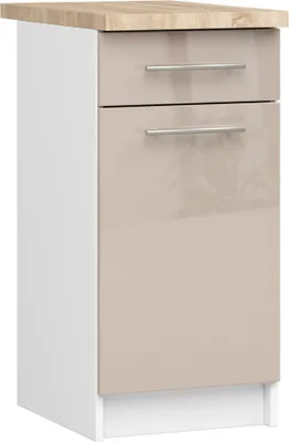 Image de Akord Armoire Oliwia Avec Plateau Blanc Et Cappuccino Brillant 40X46X85