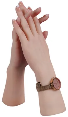 Silikon-Hand, lebensgroß, weiblich, linke Hand, bronzefarben