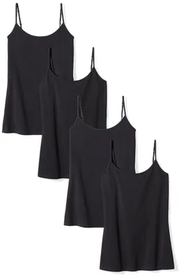 Obrázok produktu pre Amazon Essentials Dámske tielko so štíhlym strihom, balenie po 4 ks, čierne, veľkosť XL