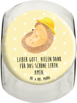 Produktbild von Mr. & Mrs. Panda Teedose Igel Beten L 870ml - Gelb Pastell - Geschenk, Frischhaltedose, Vorratsglas, Genießen, Gott, Sonnenhut, Bonboniere, Leben, Tiermotive