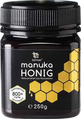 Produktbild von Larnac Manuka Honig MGO 800+ | 250 g | echter neuseeländischer Manuka Honig | hoher Methylglyoxal-Gehalt | nachhaltige Imkerei