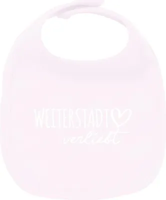 Produktbild von Huuraa Unisex Babylatz Weiterstadt verliebt Geschenk Babypink  Baumwolle Weiterstadt Mitbringsel