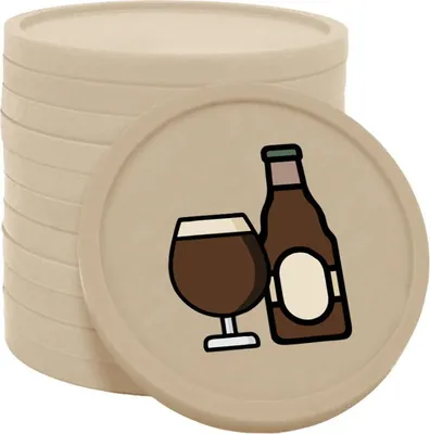 Produktbild von CombiCraft Kunststoff Wertmarken Chips Bierflasche und -Glas in Beige- 100 Stück - Ø29 mm
