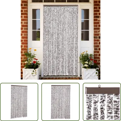Imagen del producto de Cortina anti-insectos Living Store, color marrón y beige, 120x220 cm, de chenilla