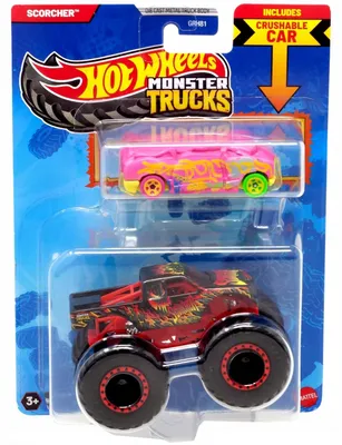 Obrázek produktu pro Hot Wheels Monster Trucks JCG31, Sada vozidel, 3 rok/roky, Kov, Plast, Vícebarevný