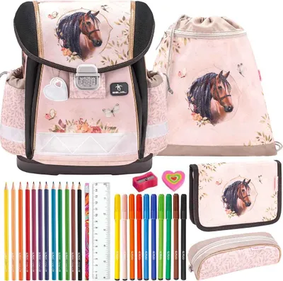 Produktbild von Belmil Schulranzen Set Classy Horse Chestnut 10-teilig gefüllt
