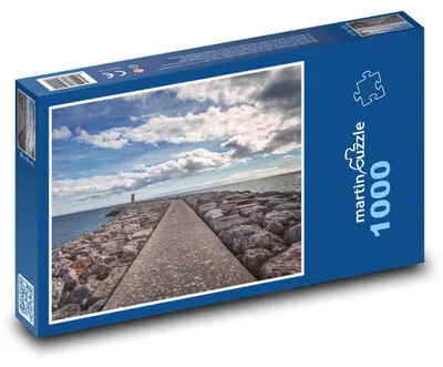 Produktbild von Puzzle 1000 Leuchtturm auf der Felsmole - martinpuzzle