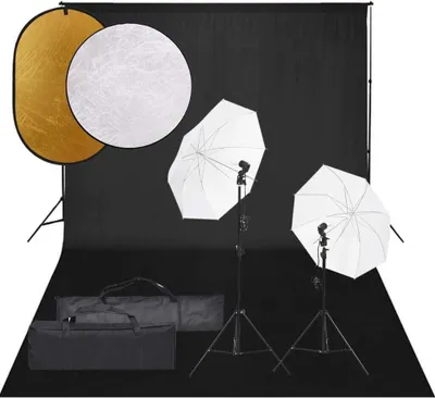 Produktbild von Fotostudio-Set mit Beleuchtung, Hintergrund und Reflektor