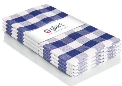 Geschirrtücher-Set 4er, 100% Baumwolle, 70x50 cm, blau kariert