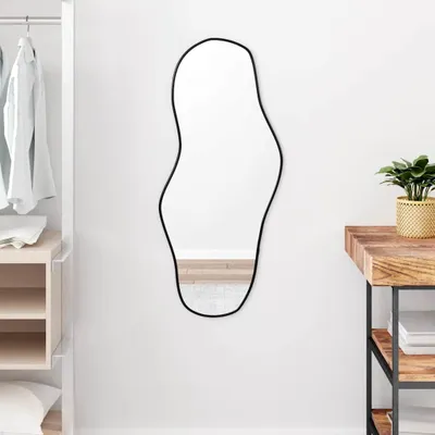 Produktbild von vidaXL Wandspiegel Schwarz 90x40 cm