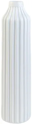 Image de VIVANNO Vase de sol en fibre de verre VERTO Colonne, blanc mat avec motif - 20x80 cm