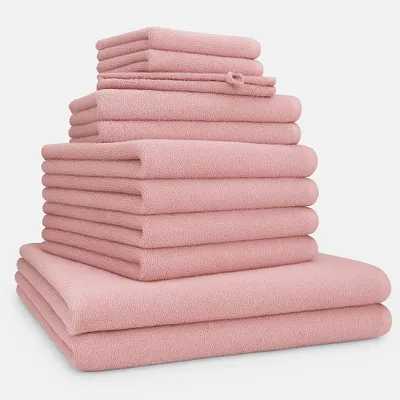 Produktbild von Betz Berlin Handtuch-Set 12-teilig – 100% Baumwolle – ®  – Duschtücher, Handtücher, Gästetücher & Waschhandschuhe Farbe Lotus