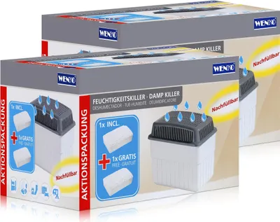 Produktbild von Wenko Feuchtigkeitskiller Raumentfeuchter, Luftentfeuchter 2 kg (2er Pack)