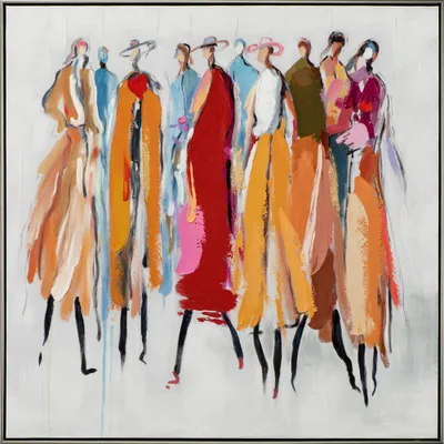 Produktbild von ArtUniverse Leinwandbild Farbenfrohe Damengruppe I 82,5 x 82,5 cm