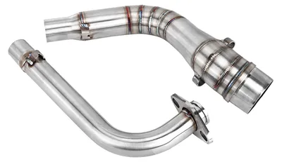 Image de 2 pièces, accessoire en acier inoxydable pour pot d'échappement avant de moto, compatible avec les modèles NMAX 155 et 125