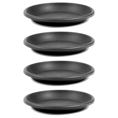 Produktbild von 4x Blumentopf Untersetzer Anthrazit Rund Ø 58 cm Pflanztopf Blumenkübel Schale Kunststoff Pflanzkasten Pflanzschale