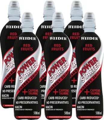 Produktbild von Weider Power Starter Energy Drink (6x500ml) Red Fruits - Energie & Ausdauer - Energy Drinks