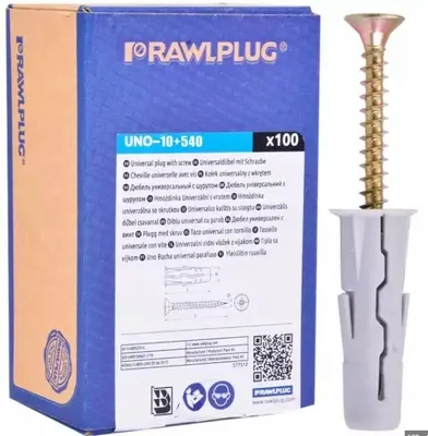 Zdjęcie produktu dla KOŁKI UNIWERSALNE KOŁEK UNIWERSALNY 10mm WKRĘT 6,0x50mm UNO op. 100 SZTUK