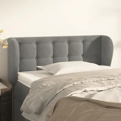 Produktbild von vidaXL Kopfteil mit Ohren Hellgrau 83x23x78/88 cm Samt - Kopfteil - Kopfteile - Bett-Kopfteil - Bettkopfteil