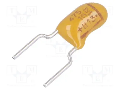 Produktbild von 1x Kondensator: Tantal 4,7uF 16VDC ±10% THT -55÷125°C Serie: T356 T356B475K016AT