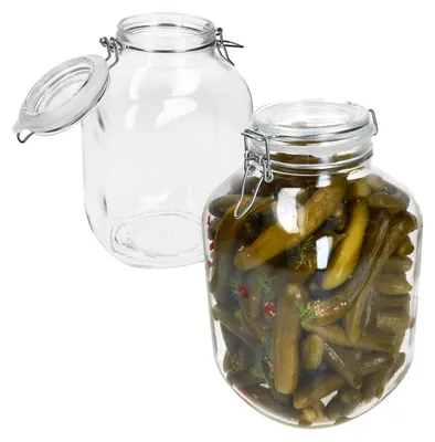 Produktbild von 2x PRIMA Vorratsglas 4,25L aus Glas mit Bügelverschluss luftdicht Einmachgläser