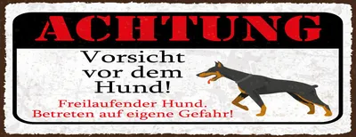 Produktbild von vianmo Blechschild 10x27 cm Achtung Vorsicht vor dem Hund