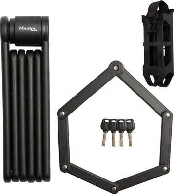 Image de Antivol Vélo Pliable Master Lock 8335EURDPRO, Acier Trempé, Longueur 190mm, 4 Clés, Support Inclus