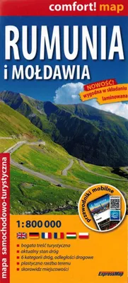 Obrázok produktu pre Rumunia i Mołdawia laminowana mapa samochodowo-turystyczna 1:800 000
