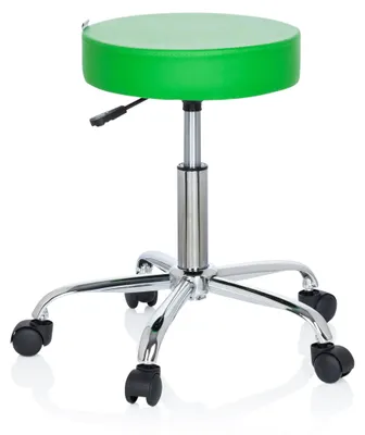Produktbild von hjh OFFICE Drehhocker OPERATOR II Rollhocker Arbeitshocker, Ergonomischer Hocker für Büro Praxis Homeoffice, Kunstleder