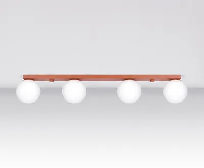Zdjęcie produktu dla Plafon YOLI 4 ochra czerwona 4xG9 8W stal/szkło 14.5x12x88cm Sollux Lighting