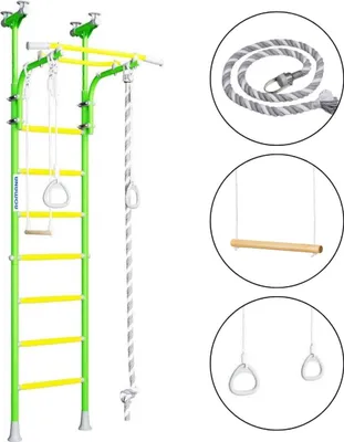 Obrázok produktu pre Gymnastický rebrík Comet 5 nástenných hrazd - svetlozelený, do detskej izby