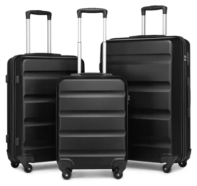 Immagine prodotto di Set di valigie rigide - 3 pezzi - Serratura TSA - 4 ruote omnidirezionali - 48/61/71 cm - Nero