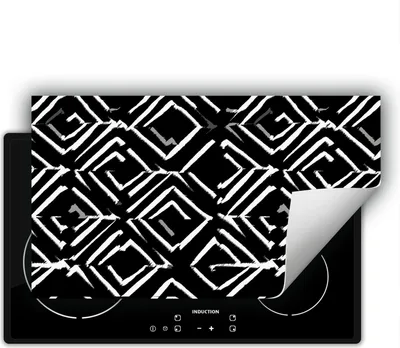 Produktbild von DarHaus Herdabdeckplatte 90x52 cm Anti Rutsch Matte Aufrollbar, weiß - Mosaik