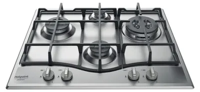 Produktbild von Hotpoint PCN 641 T/IX/HAR, Edelstahl, Integriert, 60 cm, Gaskochfeld, Edelstahl, 4 Zone(n)