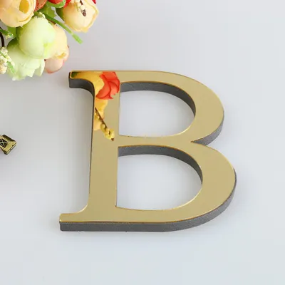 Produktbild von Wandaufkleber 3D Buchstabe goldfarben spiegelnd 150 mm, Buchstabe B