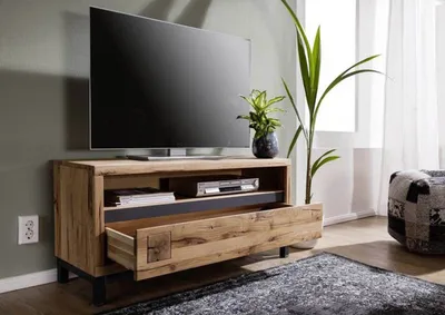 Produktbild von MASSIVMOEBEL24 TV-Board Wildeiche 120x40x56 natur geölt VILLANDERS #112