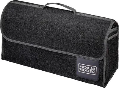 Produktbild von Famanu Kofferraumorganizer 55 x 15 x 23 cm - Schwarz mit großen Fächern und Klettverschluss