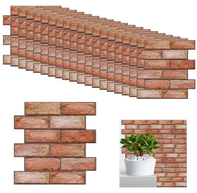 Produktbild von XMSZQU Set mit 20 Wandpaneelen, Steinoptik, 30 x 30 cm, wasserdichte PVC-Steinverkleidung, 3D-Wandpaneele, Steinoptik, selbstklebend, Wandpaneele für