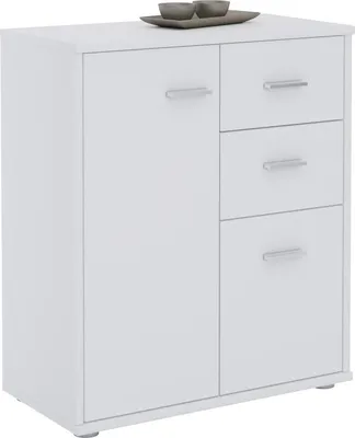 Produktbild von Kommode LOCARNO Highboard Bürokommode mit 2 Schubladen und 2 Türen in weiß