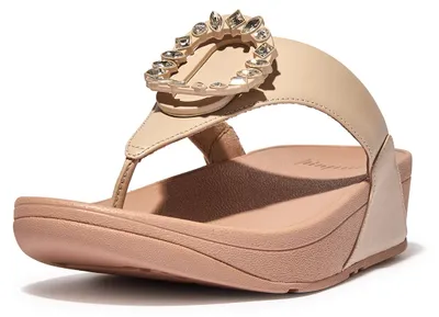 Obrázek produktu pro FITFLOP FitFlop Lulu Crystal-Circlet Kožené sandály s páskem mezi prsty BEŽOVÉ 42