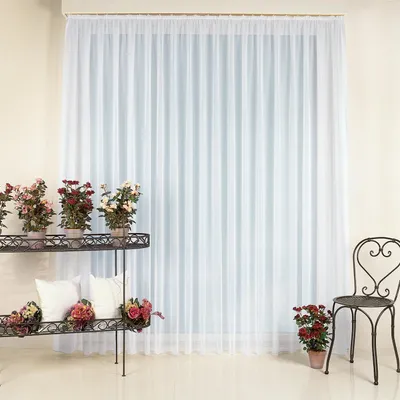 Produktbild von Gerster Langstore mit Käuselband B = 600 x H =245 cmTransparent Voile Uni weiß