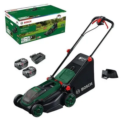Produktbild von Akku-Rasentrimmer Bosch Rotak 18V2-38, 18V, 38cm Schnittbreite, inklusive 2x 4Ah Akkus & Ladegerät