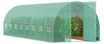 Produktbild von Kweekkas – Umbaukasten – Gewächshaus – Verzinkter Stahlrahmen – Grüne, UV-beständige PE-Folie – 835 x 289 x 225 cm