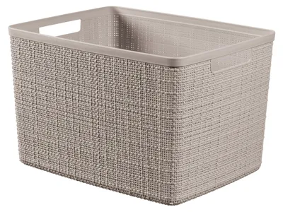 Image de Panier en jute, capacité 20 litres, dimensions 36x28x23 cm, couleur taupe