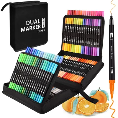 Filzstifte 120 Farben Doppelspitze Aquarell für Erwachsene