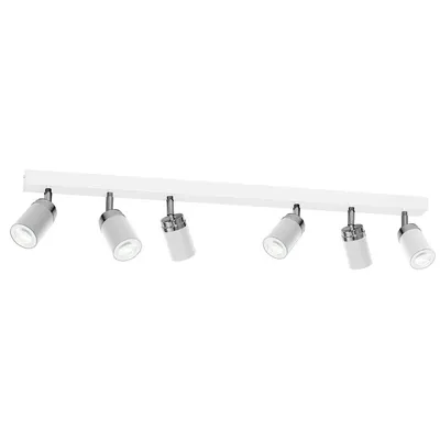 Zdjęcie produktu dla Listwa 6 reflektorków ruchomych biała chrom 6xGU10 15W Reno Luminex