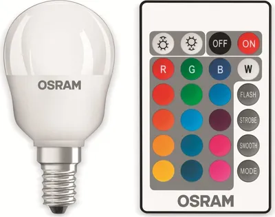 Produktbild von Osram LED žiarovka kvapka 4,2W = 25W E14 matná 250lm RGBW teplá biela 2700K Stmievateľná s diaľkovým ovládaním