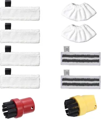 Produktbild von Famanu Mikrofasertuch-Pads Set 10 Stück - Dampfmopp Ersatz - 4 Mikrofasertücher - 2 Scheuertücher