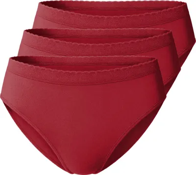 Produktbild von Yenita® 3er Set Slips Microfaser  Bikinislip M/L claret-rot