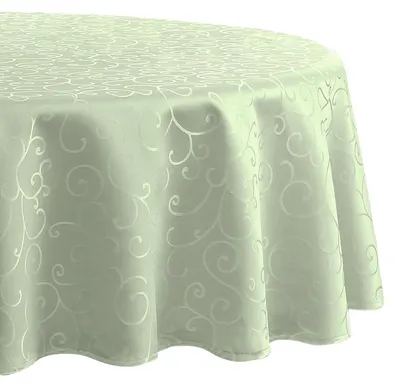 Zdjęcie produktu dla Okrągła, zmywalna obrus, 120 cm, tkanina Jacquard, wodoodporna, jasnoszara
